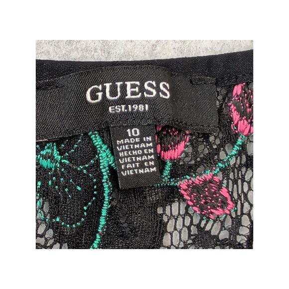 Guess Womens Lace Floral Embroidered Cold Shoulder Dress 10 Multi Color Sheath - Picture 4 of 16